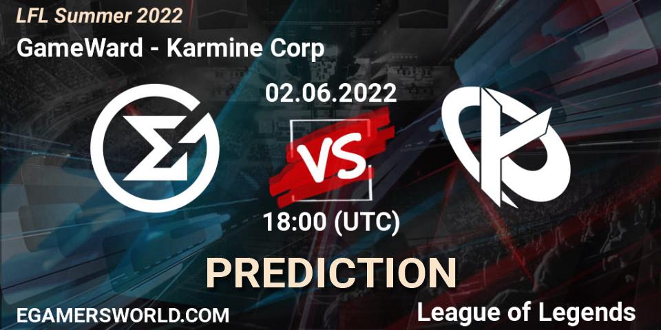 GameWard - Karmine Corp: Maç tahminleri. 02.06.2022 at 18:00, LoL, LFL Summer 2022
