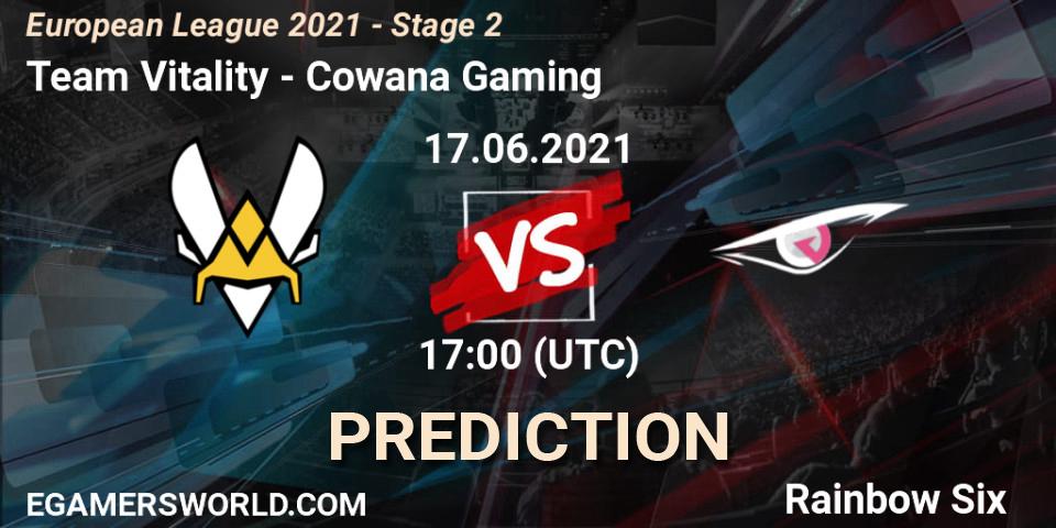 Team Vitality - Cowana Gaming: Maç tahminleri. 17.06.2021 at 16:00, Rainbow Six, European League 2021 - Stage 2