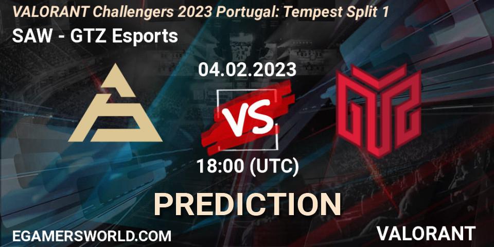 SAW - GTZ Esports: Maç tahminleri. 04.02.23, VALORANT, VALORANT Challengers 2023 Portugal: Tempest Split 1
