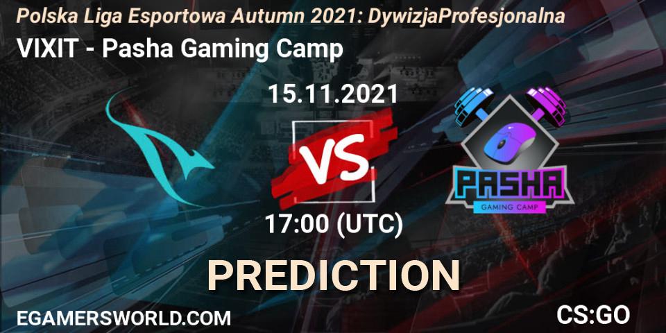 VIXIT - Pasha Gaming Camp: Maç tahminleri. 15.11.2021 at 17:00, Counter-Strike (CS2), Polska Liga Esportowa Autumn 2021: Dywizja Profesjonalna