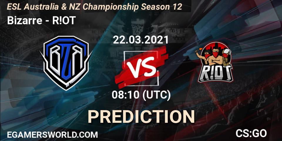 Bizarre - R!OT: Maç tahminleri. 22.03.2021 at 08:20, Counter-Strike (CS2), ESL Australia & NZ Championship Season 12