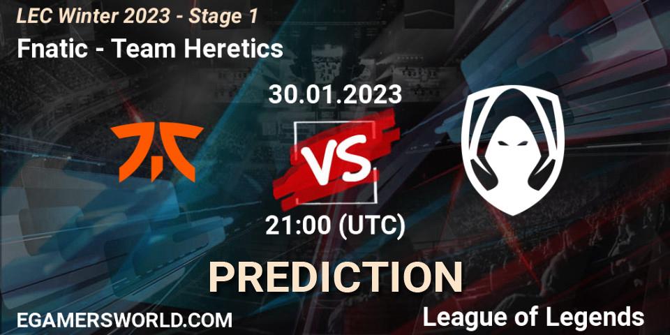 Fnatic - Team Heretics: Maç tahminleri. 30.01.23, LoL, LEC Winter 2023 - Stage 1