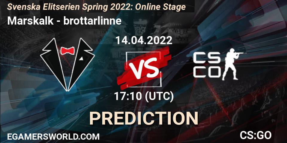 Marskalk - brottarlinne: Maç tahminleri. 14.04.2022 at 17:10, Counter-Strike (CS2), Svenska Elitserien Spring 2022: Online Stage