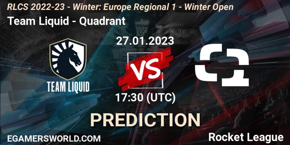 Team Liquid - Quadrant: Maç tahminleri. 27.01.2023 at 17:30, Rocket League, RLCS 2022-23 - Winter: Europe Regional 1 - Winter Open