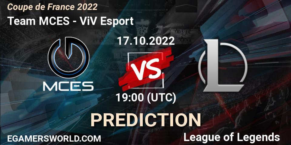 Team MCES - ViV Esport: Maç tahminleri. 17.10.22, LoL, Coupe de France 2022
