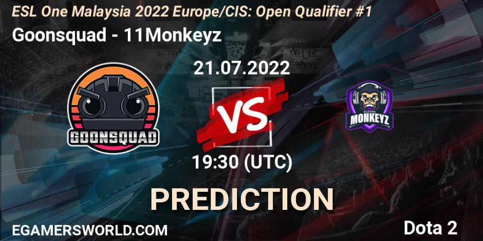 Goonsquad - 11Monkeyz: Maç tahminleri. 21.07.2022 at 19:30, Dota 2, ESL One Malaysia 2022 Europe/CIS: Open Qualifier #1