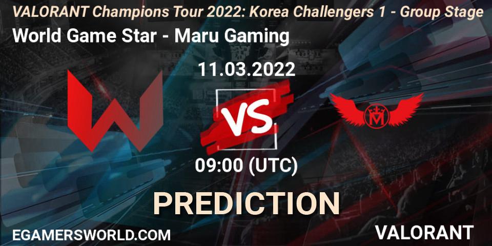 World Game Star - Maru Gaming: Maç tahminleri. 11.03.2022 at 11:00, VALORANT, VCT 2022: Korea Challengers 1 - Group Stage