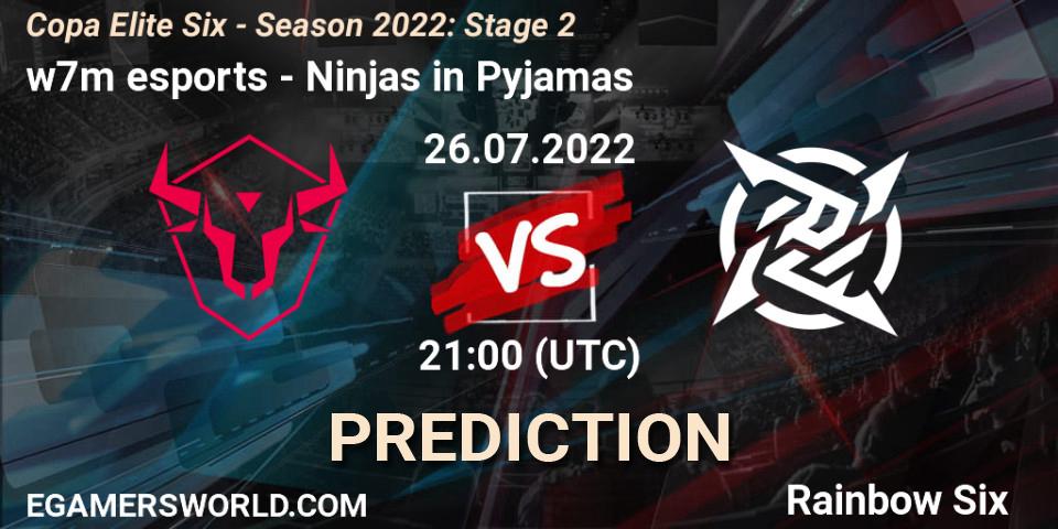 w7m esports - Ninjas in Pyjamas: Maç tahminleri. 26.07.22, Rainbow Six, Copa Elite Six - Season 2022: Stage 2