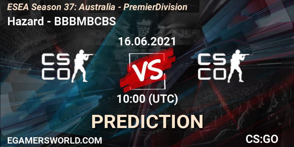 Hazard - BBBMBCBS: Maç tahminleri. 16.06.2021 at 10:00, Counter-Strike (CS2), ESEA Season 37: Australia - Premier Division