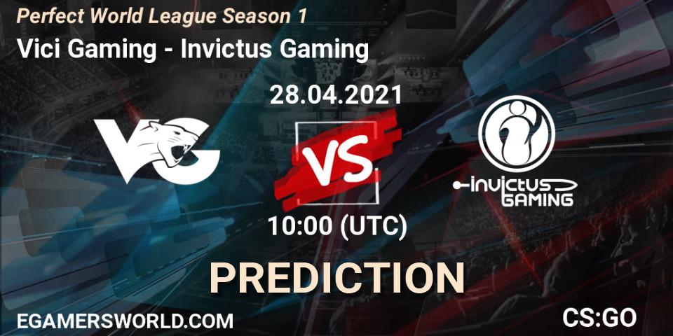 Vici Gaming - Invictus Gaming: Maç tahminleri. 28.04.2021 at 11:00, Counter-Strike (CS2), Perfect World League Season 1