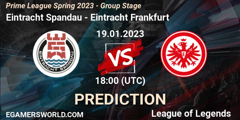 Eintracht Spandau - Eintracht Frankfurt: Maç tahminleri. 19.01.2023 at 19:00, LoL, Prime League Spring 2023 - Group Stage