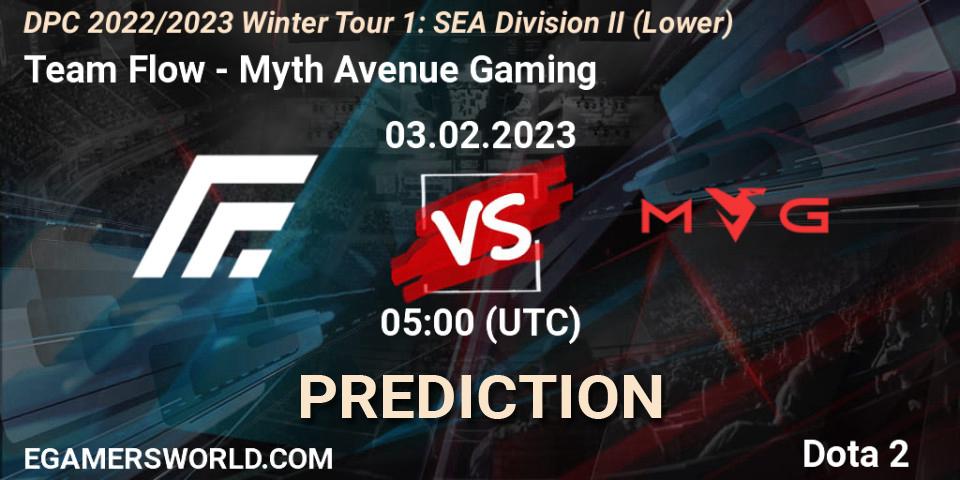 Team Flow - Myth Avenue Gaming: Maç tahminleri. 03.02.23, Dota 2, DPC 2022/2023 Winter Tour 1: SEA Division II (Lower)