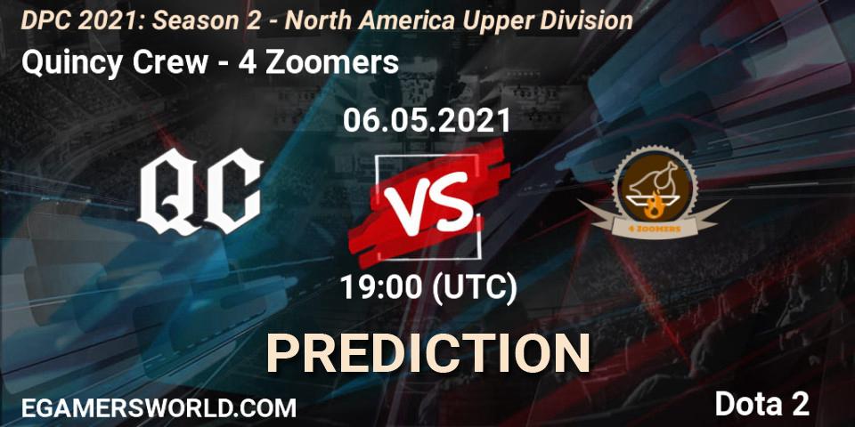 Quincy Crew - 4 Zoomers: Maç tahminleri. 06.05.2021 at 19:00, Dota 2, DPC 2021: Season 2 - North America Upper Division 