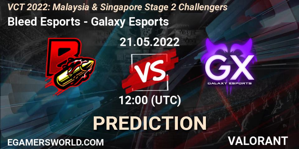 Bleed Esports - Galaxy Esports: Maç tahminleri. 21.05.2022 at 12:00, VALORANT, VCT 2022: Malaysia & Singapore Stage 2 Challengers