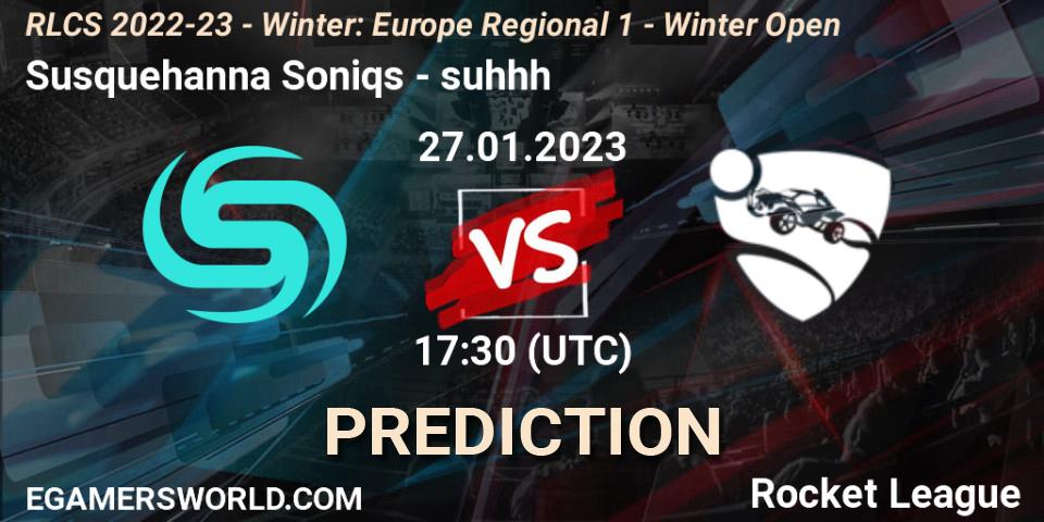 Susquehanna Soniqs - suhhh: Maç tahminleri. 27.01.2023 at 17:30, Rocket League, RLCS 2022-23 - Winter: Europe Regional 1 - Winter Open