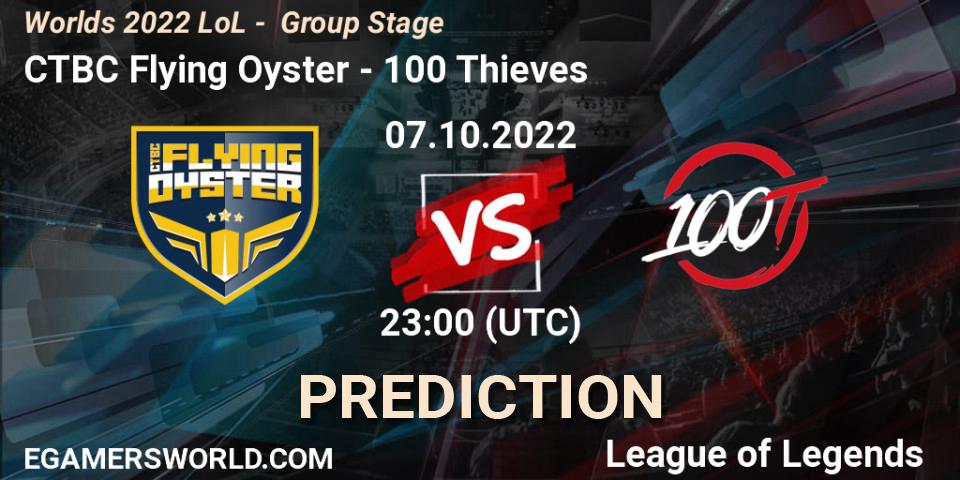 CTBC Flying Oyster - 100 Thieves: Maç tahminleri. 07.10.22, LoL, Worlds 2022 LoL - Group Stage