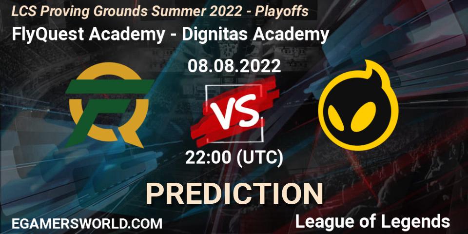 FlyQuest Academy - Dignitas Academy: Maç tahminleri. 08.08.22, LoL, LCS Proving Grounds Summer 2022 - Playoffs