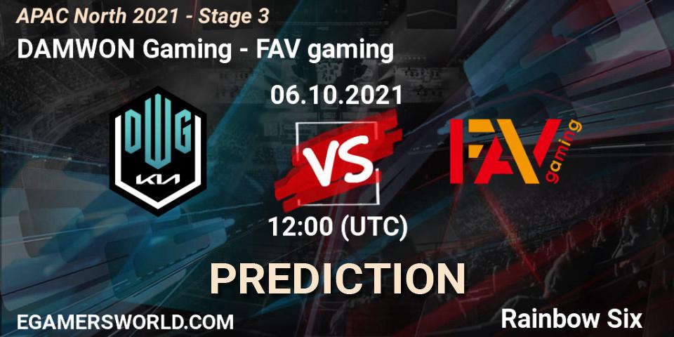 DAMWON Gaming - FAV gaming: Maç tahminleri. 06.10.2021 at 11:45, Rainbow Six, APAC North 2021 - Stage 3