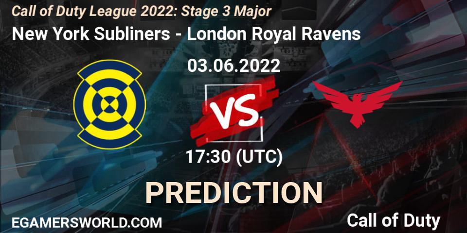 New York Subliners - London Royal Ravens: Maç tahminleri. 03.06.2022 at 17:30, Call of Duty, Call of Duty League 2022: Stage 3 Major