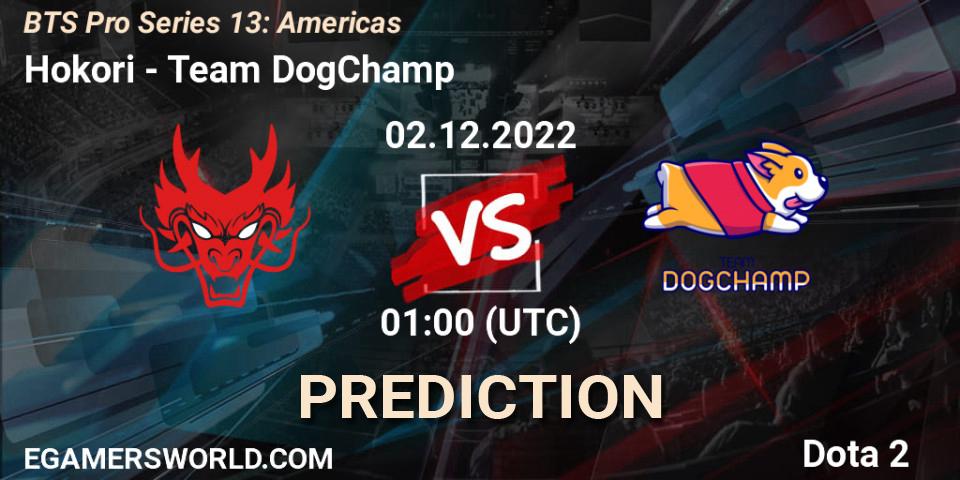 Hokori - Team DogChamp: Maç tahminleri. 02.12.22, Dota 2, BTS Pro Series 13: Americas