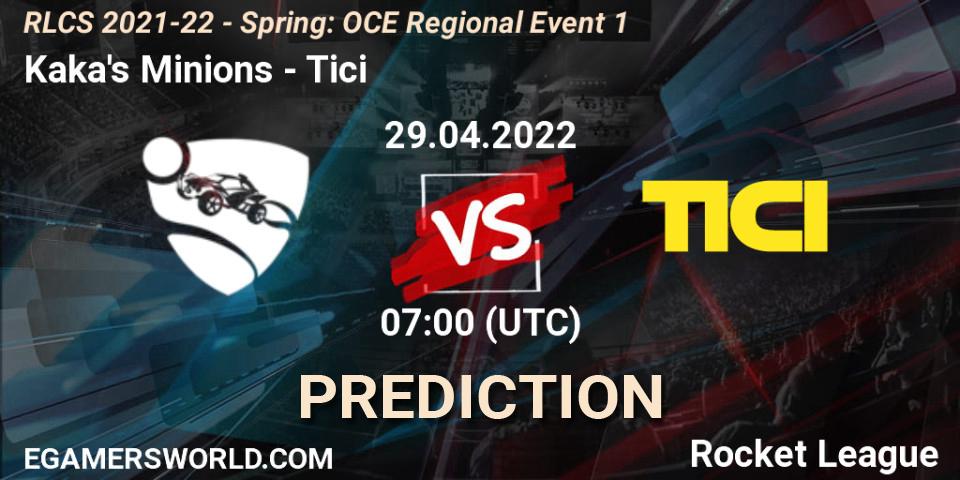 Kaka's Minions - Tici: Maç tahminleri. 29.04.2022 at 07:00, Rocket League, RLCS 2021-22 - Spring: OCE Regional Event 1