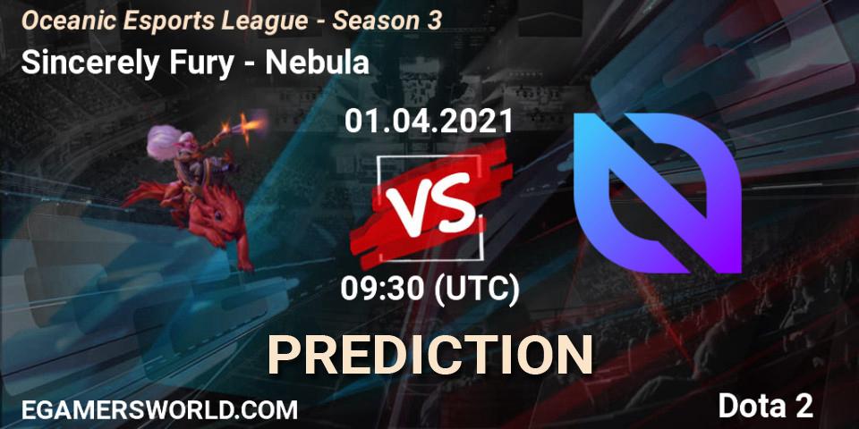 Sincerely Fury - Nebula: Maç tahminleri. 01.04.2021 at 09:48, Dota 2, Oceanic Esports League - Season 3