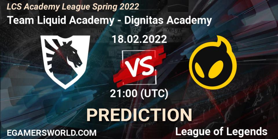 Team Liquid Academy - Dignitas Academy: Maç tahminleri. 18.02.2022 at 21:00, LoL, LCS Academy League Spring 2022