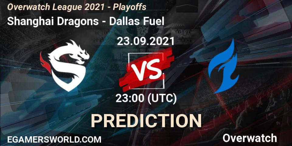 Shanghai Dragons - Dallas Fuel: Maç tahminleri. 24.09.2021 at 02:30, Overwatch, Overwatch League 2021 - Playoffs