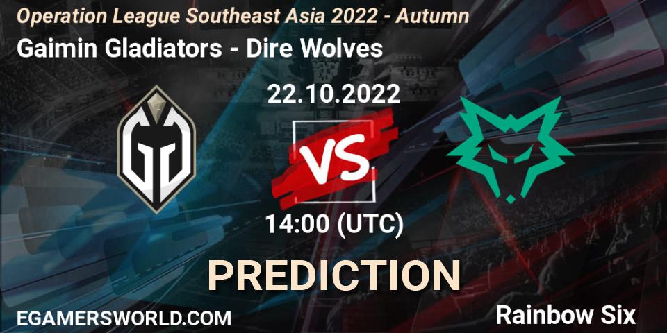 Gaimin Gladiators - Dire Wolves: Maç tahminleri. 23.10.2022 at 14:00, Rainbow Six, Operation League Southeast Asia 2022 - Autumn
