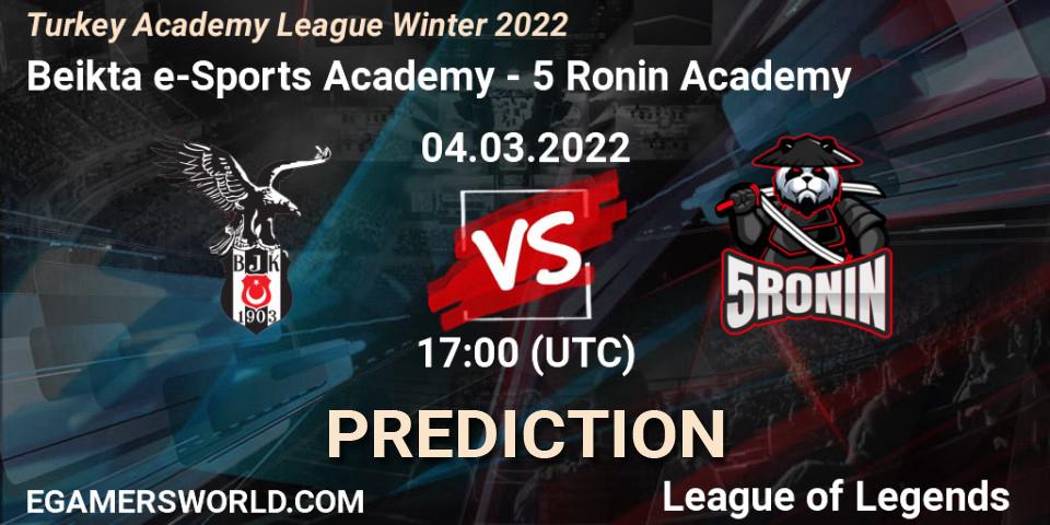 Beşiktaş e-Sports Academy - 5 Ronin Academy: Maç tahminleri. 04.03.2022 at 17:00, LoL, Turkey Academy League Winter 2022