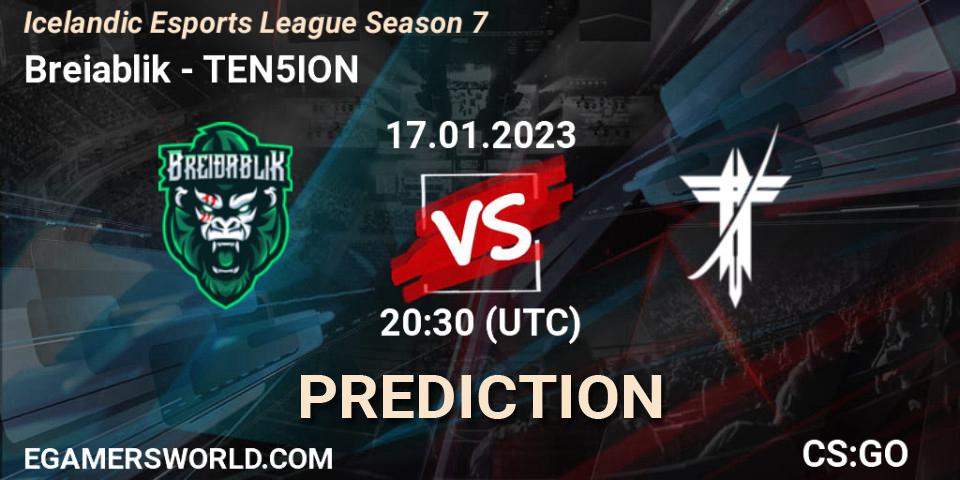 Breiðablik - TEN5ION: Maç tahminleri. 17.01.2023 at 20:30, Counter-Strike (CS2), Icelandic Esports League Season 7