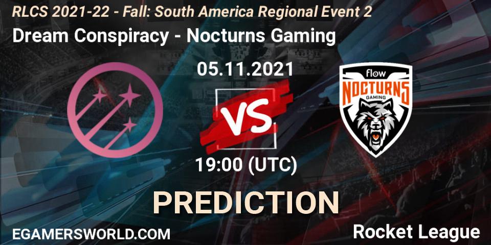 Dream Conspiracy - Nocturns Gaming: Maç tahminleri. 05.11.2021 at 19:00, Rocket League, RLCS 2021-22 - Fall: South America Regional Event 2