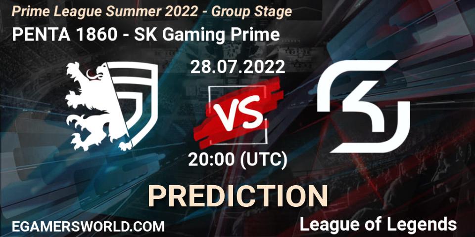 PENTA 1860 - SK Gaming Prime: Maç tahminleri. 28.07.2022 at 20:00, LoL, Prime League Summer 2022 - Group Stage