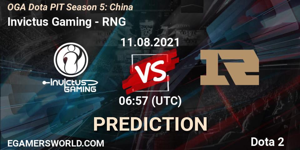 Invictus Gaming - RNG: Maç tahminleri. 11.08.21, Dota 2, OGA Dota PIT Season 5: China