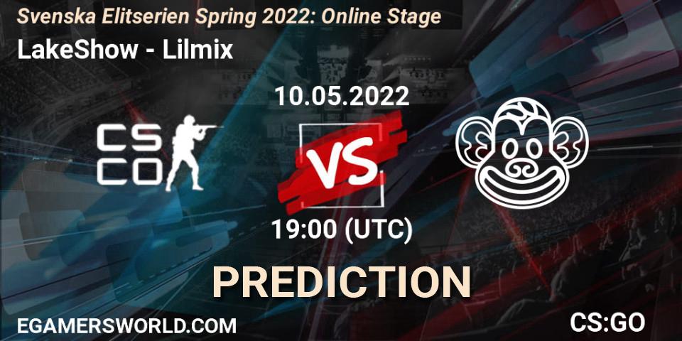 LakeShow - Lilmix: Maç tahminleri. 10.05.2022 at 19:00, Counter-Strike (CS2), Svenska Elitserien Spring 2022: Online Stage