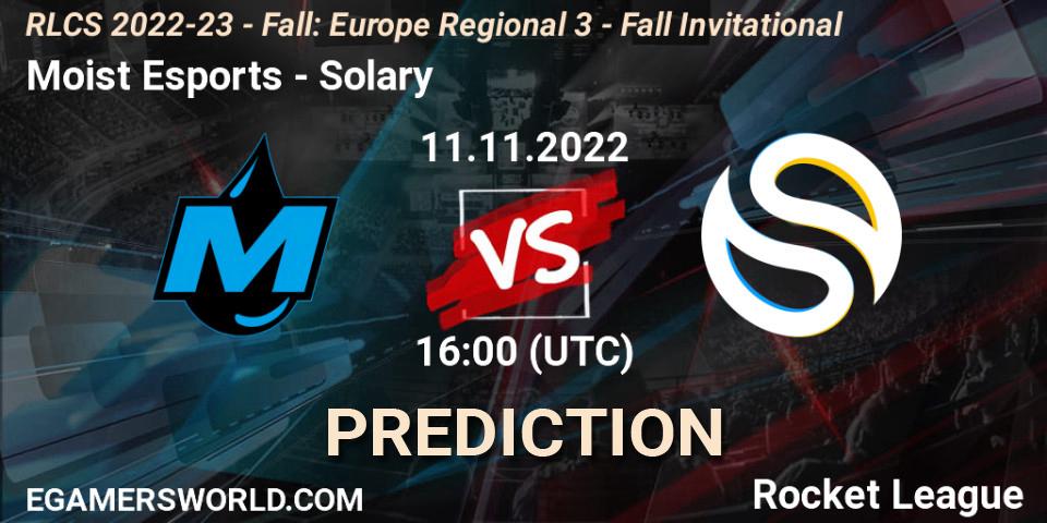Moist Esports - Solary: Maç tahminleri. 11.11.2022 at 16:00, Rocket League, RLCS 2022-23 - Fall: Europe Regional 3 - Fall Invitational