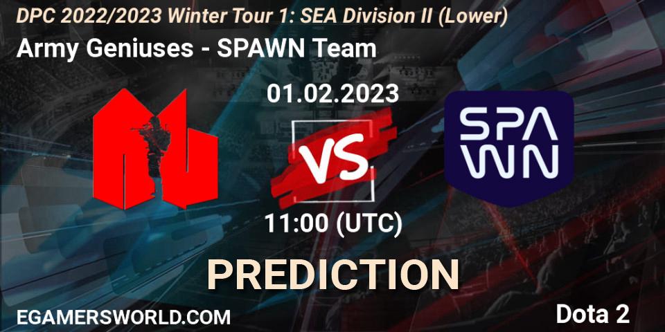 Army Geniuses - SPAWN Team: Maç tahminleri. 01.02.23, Dota 2, DPC 2022/2023 Winter Tour 1: SEA Division II (Lower)