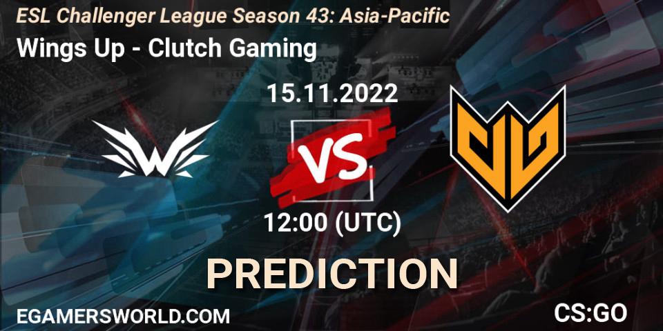 Wings Up - Clutch Gaming: Maç tahminleri. 15.11.2022 at 12:00, Counter-Strike (CS2), ESL Challenger League Season 43: Asia-Pacific