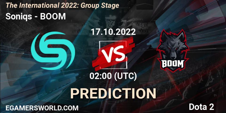 Soniqs - BOOM: Maç tahminleri. 17.10.2022 at 02:03, Dota 2, The International 2022: Group Stage