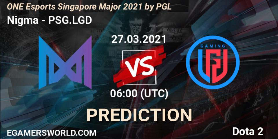 Nigma - PSG.LGD: Maç tahminleri. 27.03.2021 at 06:53, Dota 2, ONE Esports Singapore Major 2021