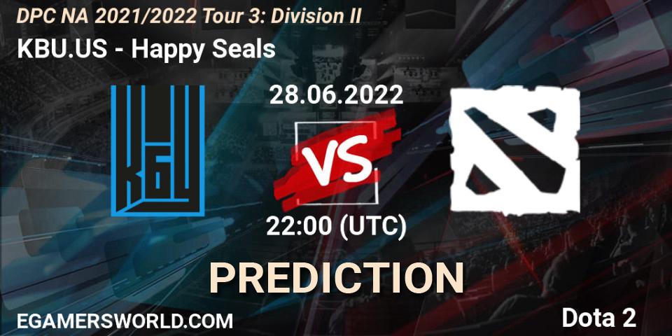 KBU.US - Happy Seals: Maç tahminleri. 28.06.2022 at 22:10, Dota 2, DPC NA 2021/2022 Tour 3: Division II