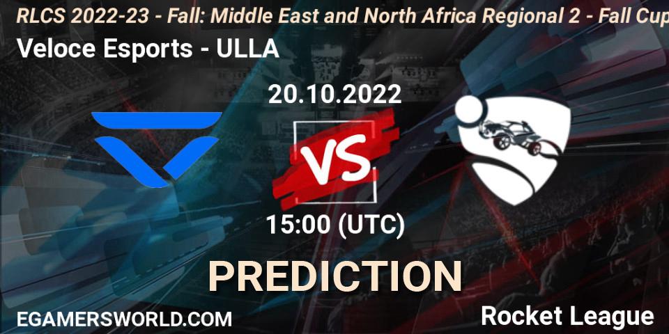 Veloce Esports - ULLA: Maç tahminleri. 20.10.22, Rocket League, RLCS 2022-23 - Fall: Middle East and North Africa Regional 2 - Fall Cup