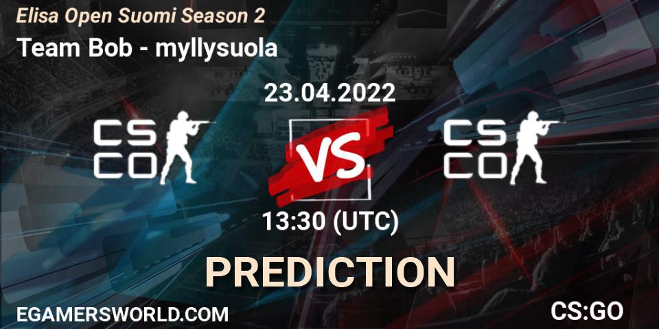 Team Bob - myllysuola: Maç tahminleri. 23.04.2022 at 13:30, Counter-Strike (CS2), Elisa Open Suomi Season 2