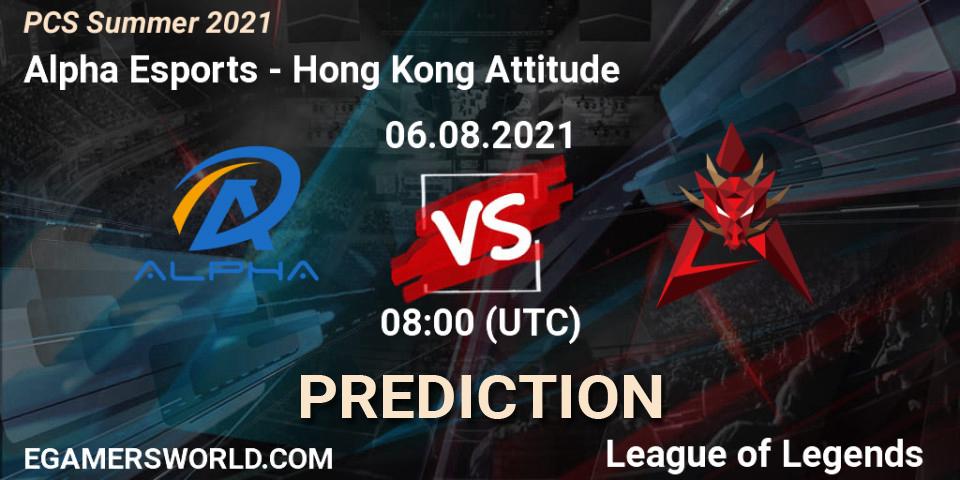 Alpha Esports - Hong Kong Attitude: Maç tahminleri. 06.08.21, LoL, PCS Summer 2021