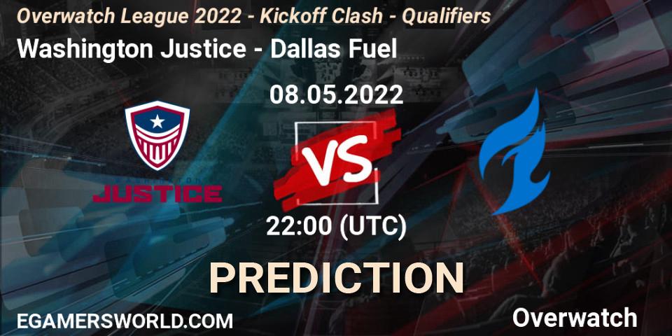 Washington Justice - Dallas Fuel: Maç tahminleri. 08.05.2022 at 22:00, Overwatch, Overwatch League 2022 - Kickoff Clash - Qualifiers