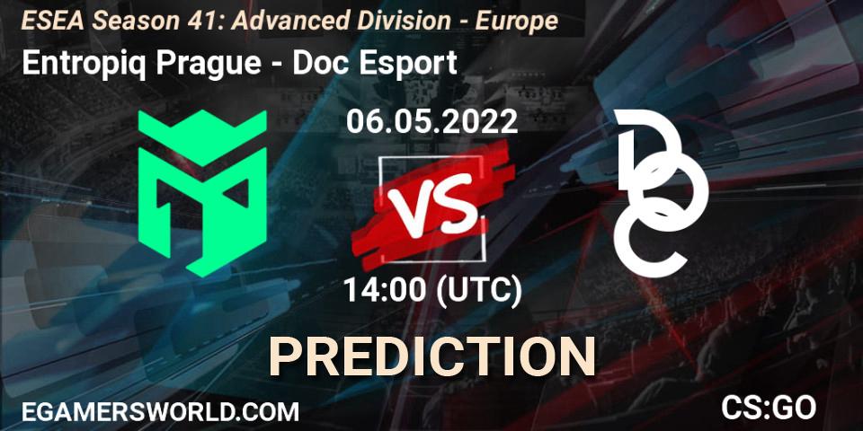 Entropiq Prague - Doc Esport: Maç tahminleri. 06.05.2022 at 14:00, Counter-Strike (CS2), ESEA Season 41: Advanced Division - Europe