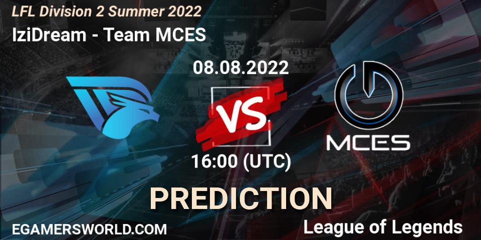IziDream - Team MCES: Maç tahminleri. 08.08.22, LoL, LFL Division 2 Summer 2022