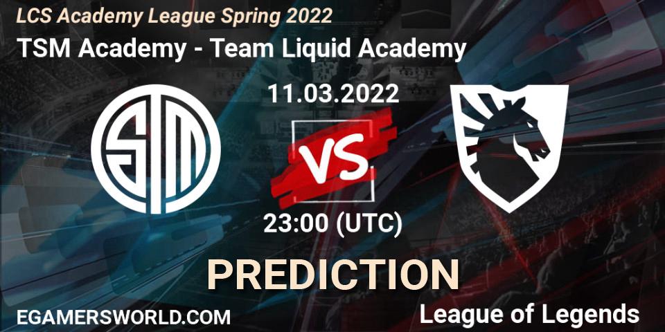 TSM Academy - Team Liquid Academy: Maç tahminleri. 11.03.2022 at 23:00, LoL, LCS Academy League Spring 2022