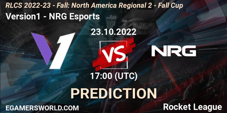 Version1 - NRG Esports: Maç tahminleri. 23.10.2022 at 17:00, Rocket League, RLCS 2022-23 - Fall: North America Regional 2 - Fall Cup