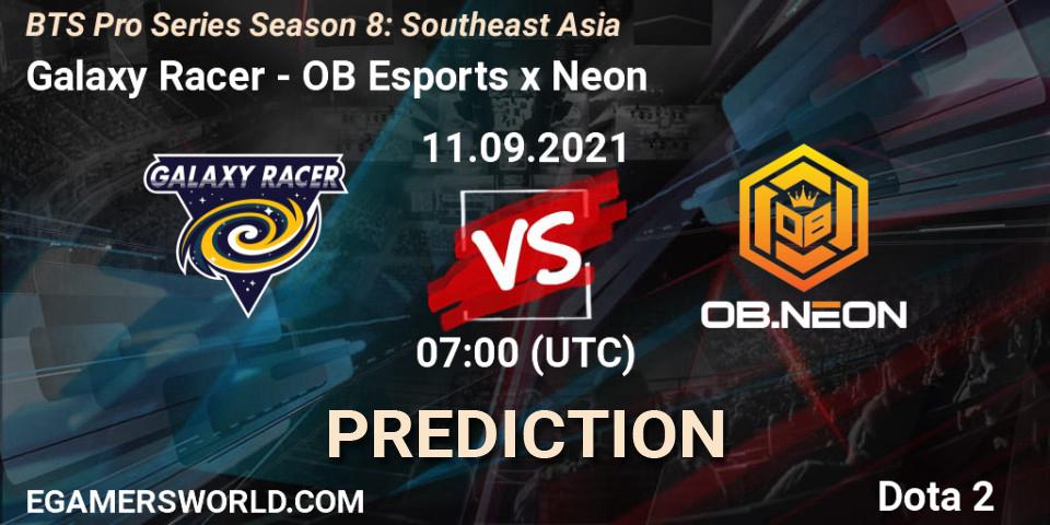 Galaxy Racer - OB Esports x Neon: Maç tahminleri. 16.09.2021 at 07:03, Dota 2, BTS Pro Series Season 8: Southeast Asia